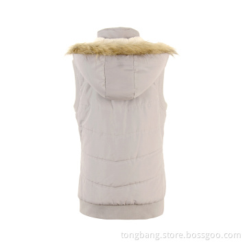New-style Fashion Winter White Fabric Women's Padded Vest
